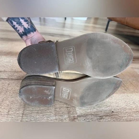 Dingo tan suede fringe lonestar cowboy cowgirl boots booties - Picture 7 of 10